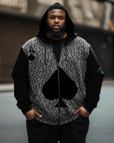 Men's Big & Tall Poker A Color Block Zip Hoodie